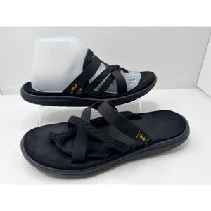 Teva Flip Flop Sandals Womens Size 10 Black Strappy Thong Casual Comfort
